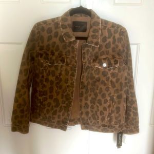 Blank NYC leopard denim jacket